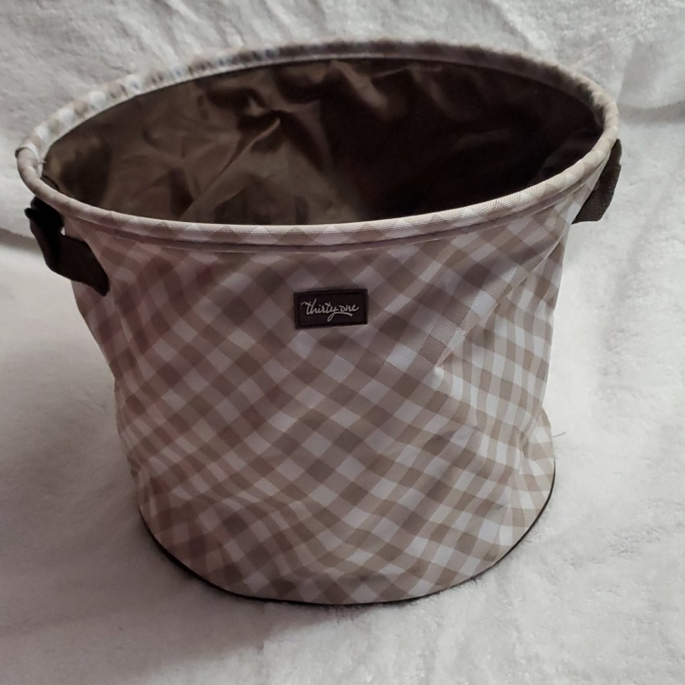 Thirty-one cinch top bin taupe gingham